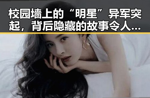 校园墙上的“明星”异军突起，背后隐藏的故事令人深思✨